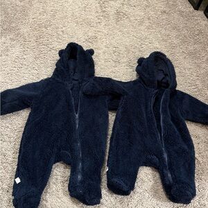 Navy Blue Fleece Kids Footie